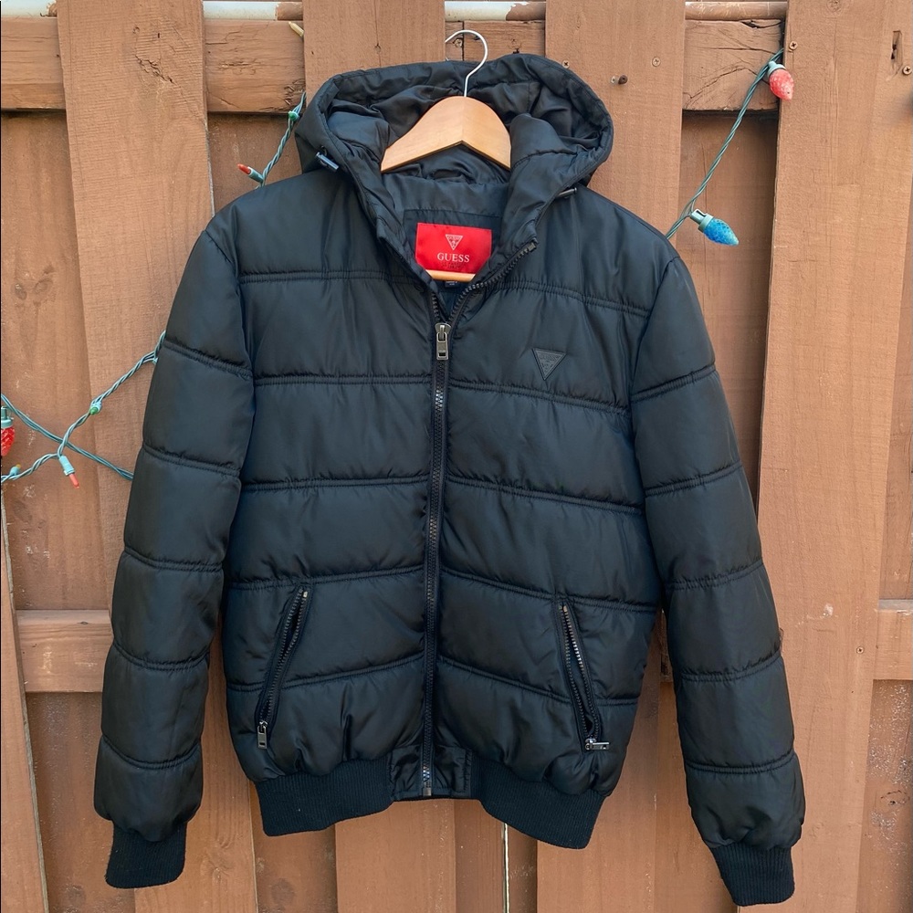 Guess Unisex Small Black Winter Wind Breaker Jacket